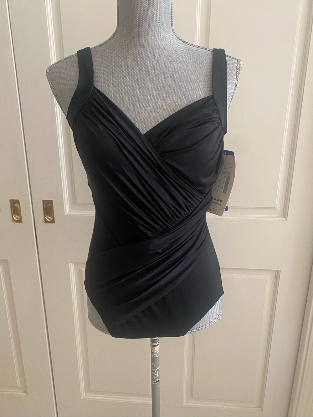 Miraclesuit Black Cross-Front One-Piece Swimwear